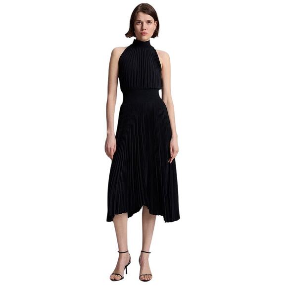 A.L.C. Women's Renzo Matte Pleated Dress Size 8 In Black - Picture 1 of 10